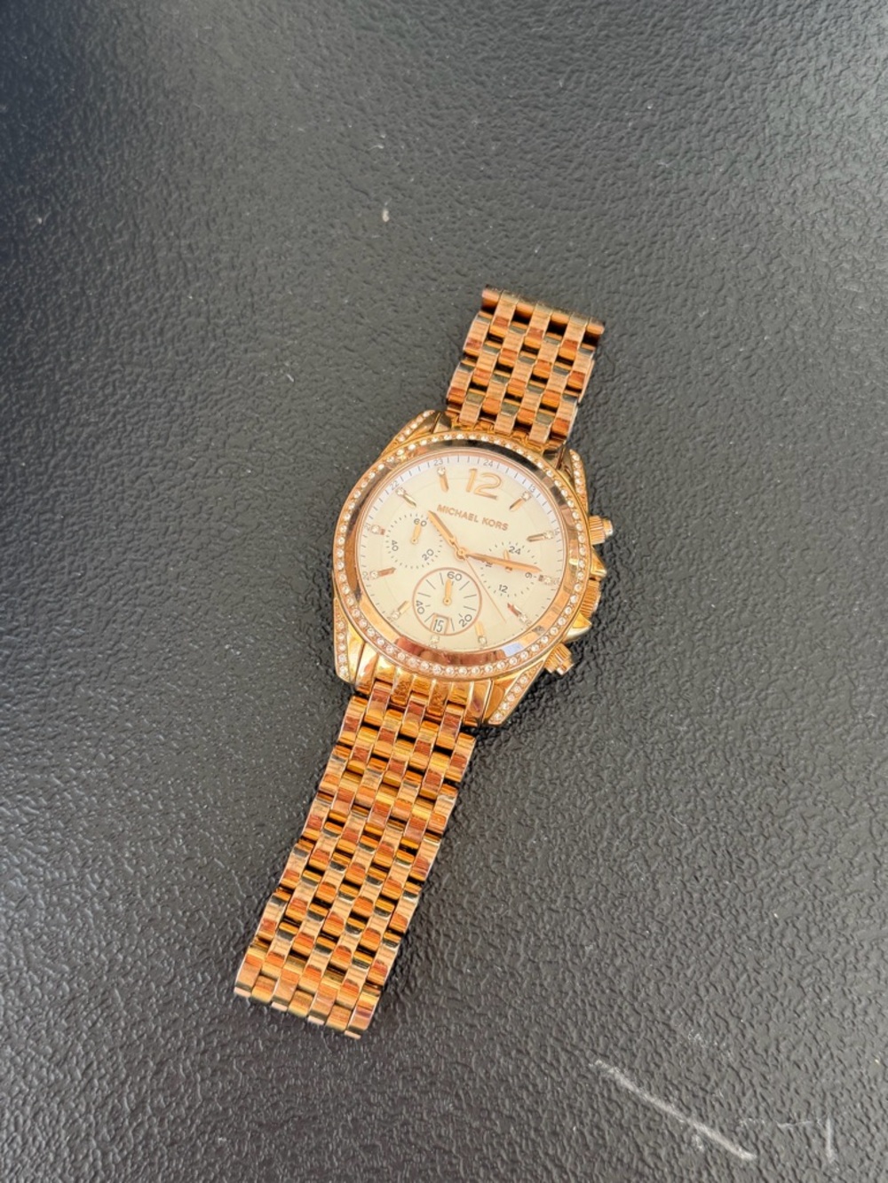 Michael Kors Rose Gold Crystal Accent Bracelet Watch